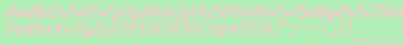Шрифт Masbro Font by Rifki 7NTypes – розовые шрифты на зелёном фоне