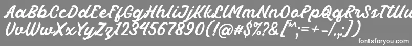 Czcionka Masbro Font by Rifki 7NTypes – białe czcionki na szarym tle