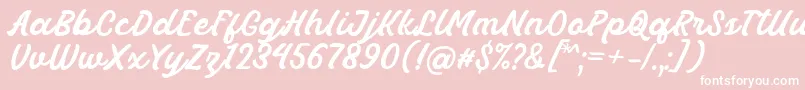 Masbro Font by Rifki 7NTypes Font – White Fonts on Pink Background