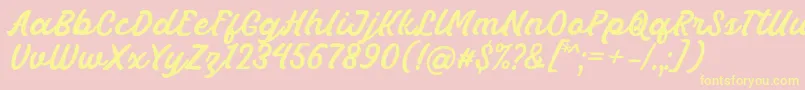 Masbro Font by Rifki 7NTypes Font – Yellow Fonts on Pink Background