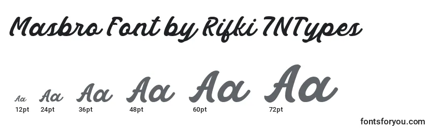 Размеры шрифта Masbro Font by Rifki 7NTypes