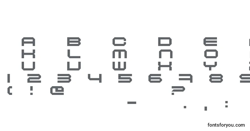 A fonte MASCE    (133713) – alfabeto, números, caracteres especiais