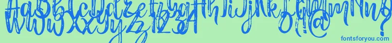 Masha Font – Blue Fonts on Green Background