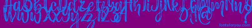 Masha Font – Blue Fonts on Purple Background