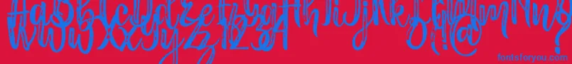 Masha Font – Blue Fonts on Red Background