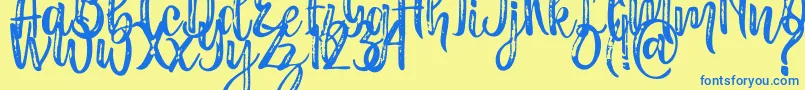 Masha Font – Blue Fonts on Yellow Background