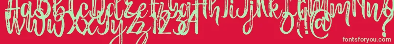 Masha Font – Green Fonts on Red Background