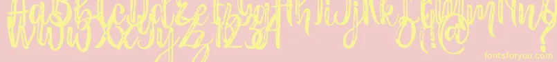 Masha-Schriftart – Gelbe Schriften auf rosa Hintergrund