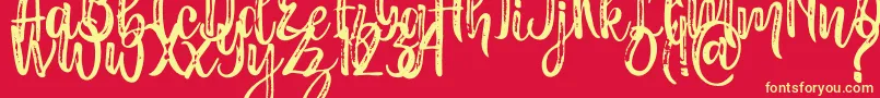 Masha-Schriftart – Gelbe Schriften auf rotem Hintergrund
