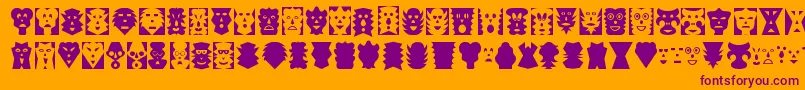 MASK    -Schriftart – Violette Schriften auf orangefarbenem Hintergrund