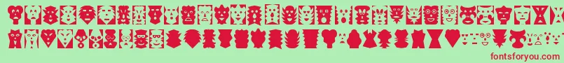 Police MASK     – polices rouges sur fond vert