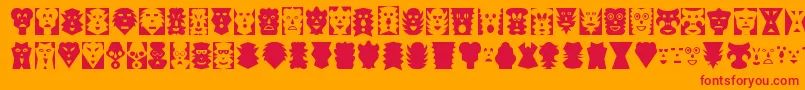 Czcionka MASK     – czerwone czcionki na pomarańczowym tle