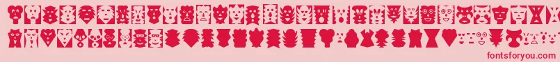 Police MASK     – polices rouges sur fond rose