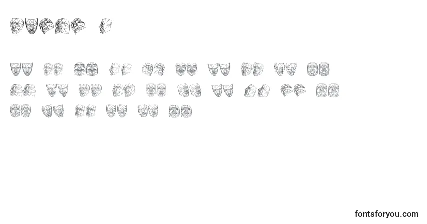 Schriftart Masks3D – Alphabet, Zahlen, spezielle Symbole
