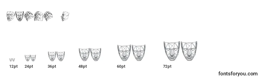Größen der Schriftart Masks3D