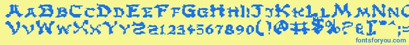 ZenMastersExpanded Font – Blue Fonts on Yellow Background