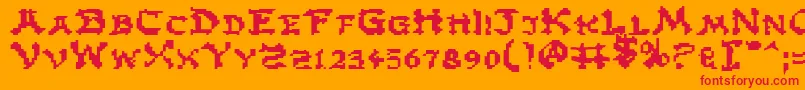 ZenMastersExpanded Font – Red Fonts on Orange Background