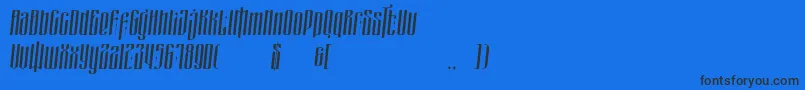 masquerouge italic Font – Black Fonts on Blue Background