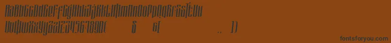Czcionka masquerouge italic – czarne czcionki na brązowym tle