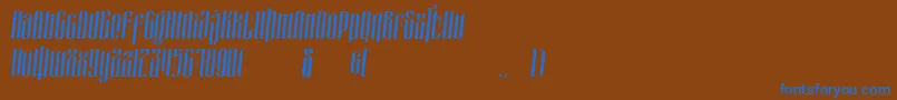 masquerouge italic Font – Blue Fonts on Brown Background