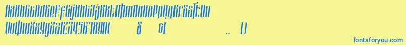 Czcionka masquerouge italic – niebieskie czcionki na żółtym tle