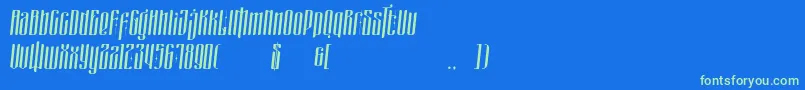 masquerouge italic Font – Green Fonts on Blue Background