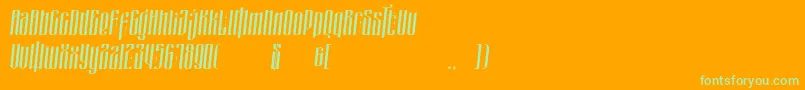 Fonte masquerouge italic – fontes verdes em um fundo laranja