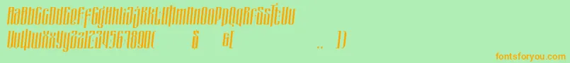 masquerouge italic Font – Orange Fonts on Green Background