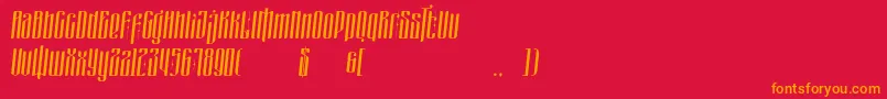 masquerouge italic Font – Orange Fonts on Red Background