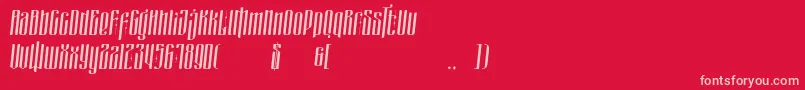 masquerouge italic Font – Pink Fonts on Red Background