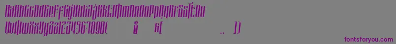 フォントmasquerouge italic – 紫色のフォント、灰色の背景