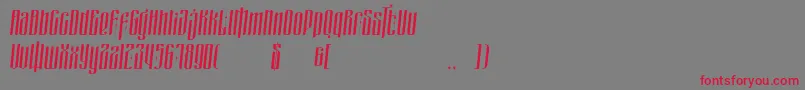 フォントmasquerouge italic – 赤い文字の灰色の背景