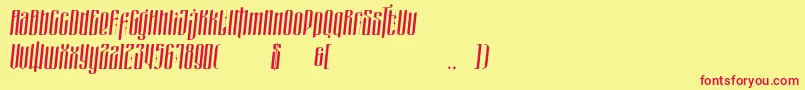 Czcionka masquerouge italic – czerwone czcionki na żółtym tle