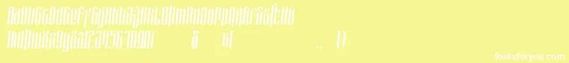 masquerouge italic Font – White Fonts on Yellow Background