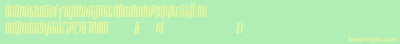 フォントmasquerouge italic – 黄色の文字が緑の背景にあります
