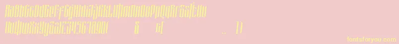 masquerouge italic Font – Yellow Fonts on Pink Background