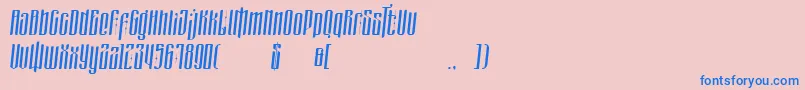 Czcionka masquerouge italic – niebieskie czcionki na różowym tle