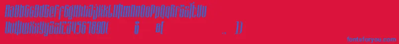 フォントmasquerouge italic – 赤い背景に青い文字