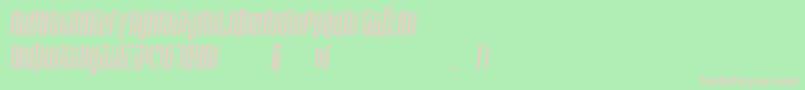 フォントmasquerouge italic – 緑の背景にピンクのフォント