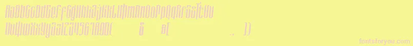 フォントmasquerouge italic – ピンクのフォント、黄色の背景