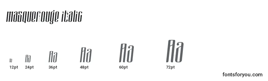 Masquerouge italic (133721) Font Sizes