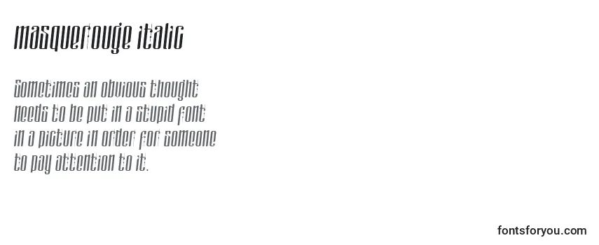 Обзор шрифта Masquerouge italic (133721)