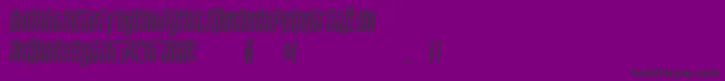 フォントmasquerouge rough italic – 紫の背景に黒い文字