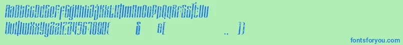 masquerouge rough italic-Schriftart – Blaue Schriften auf grünem Hintergrund