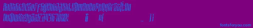 フォントmasquerouge rough italic – 紫色の背景に青い文字