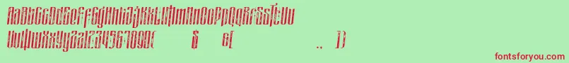 masquerouge rough italic Font – Red Fonts on Green Background