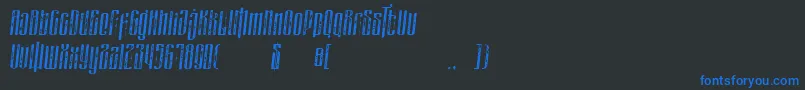 masquerouge rough italic Font – Blue Fonts on Black Background