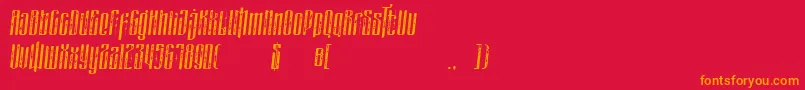 masquerouge rough italic Font – Orange Fonts on Red Background