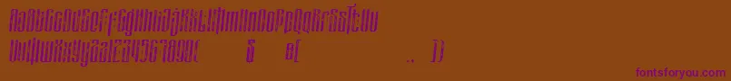 masquerouge rough italic-Schriftart – Violette Schriften auf braunem Hintergrund