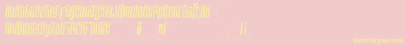 masquerouge rough italic Font – Yellow Fonts on Pink Background